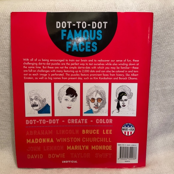 DOT-TO-DOT Famous Faces Puzzle Activity Book - READ - Picture 3 of 13